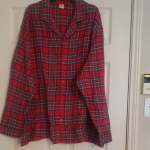 Red Plaid Sleep Shirt 3x